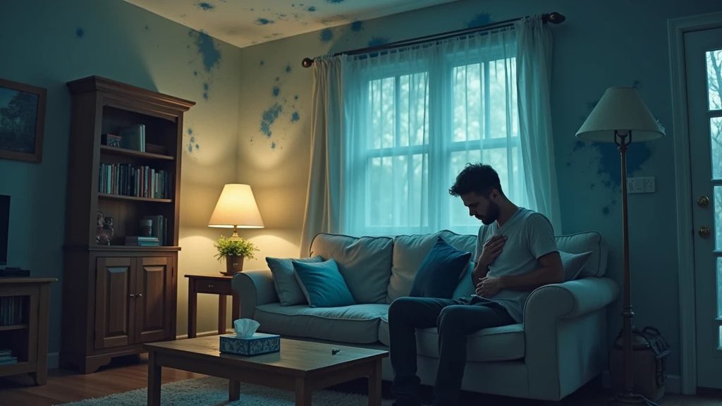 Man, affected by blue mold
